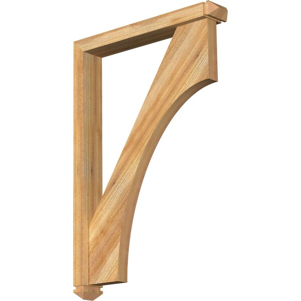 Ekena Millwork Westlake Arts and Crafts Rough Sawn Bracket w/ Offset Brace, Western Red Cedar, 4"W x 26"D x 38"H BKT0402X26X38WTL03RWR - main